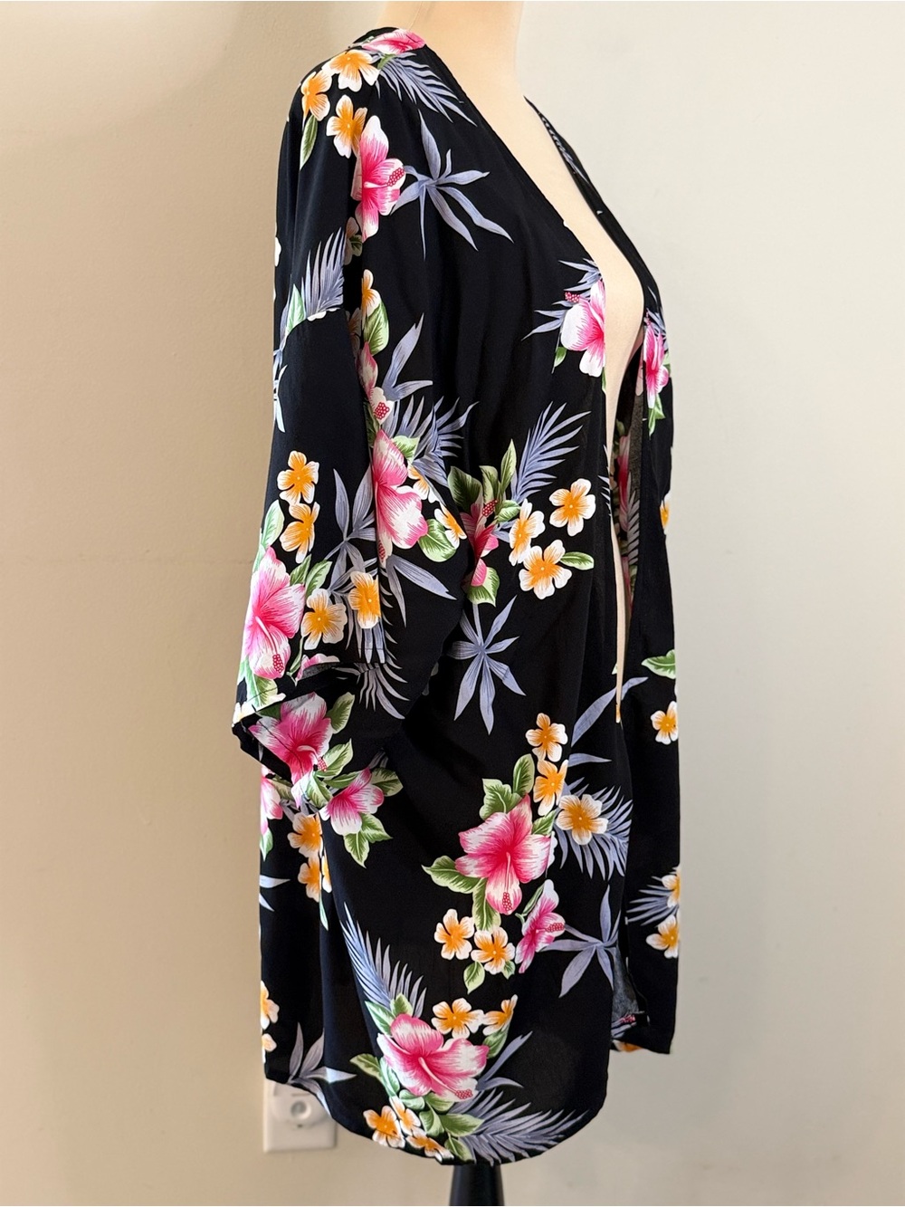 Hawaii Hangover tropical floral kimono swimwear coverup OS